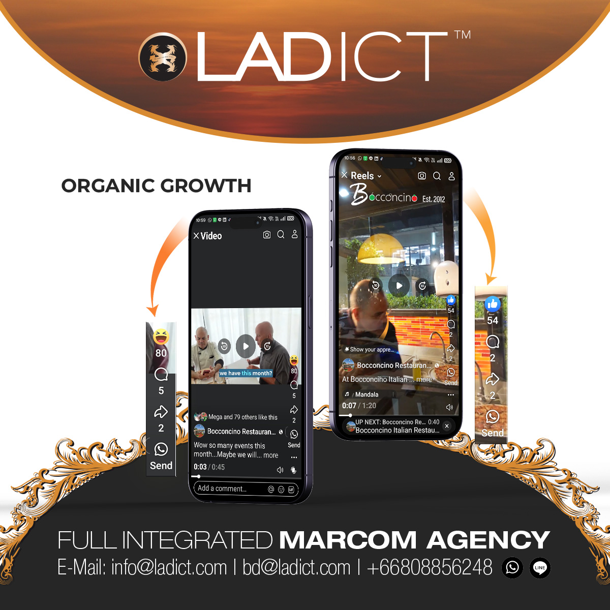 Social media contents - organic growth Social media contents - organic growth